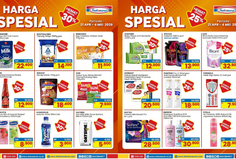 Katalog Promo Indomaret Terbaru Hari ini 25 April 2026, Spesial Gajian Diskon Belfoods Chicken Nugget Rp40.000