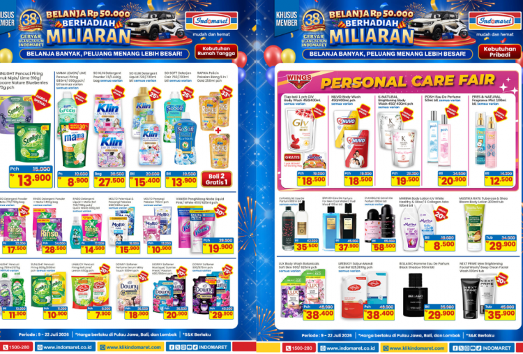 ASYIK! Promo Indomaret Terbaru Akhir Pekan 11 Juli 2026 Ada Diskon Rinso Detergent Liquid Cuma Rp14 Ribuan