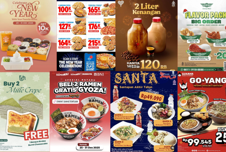 12 Promo Makanan dan Minuman Spesial Malam Tahun Baru 2026, Ada JCO, Domino's Pizza hingga Kopi Kenangan Mantan
