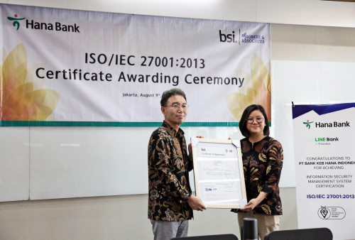 Standar Keamanan Sistem Informasi Bank Hana Sudah Tersertifikasi ISO/IEC 27001:2013