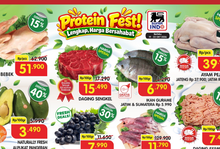 Promo Superindo Terbaru 19-22 Oktober 2026, Beli Daging Sengkel Mulai Rp15.490