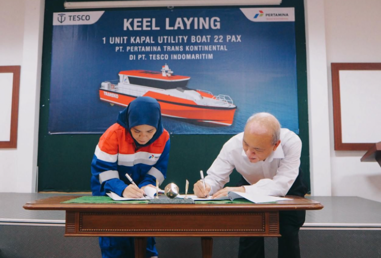 Pertamina Trans Kontinental Bersama Galangan Nasional Resmi Mulai Pembangunan Utility Boat 22 Pax