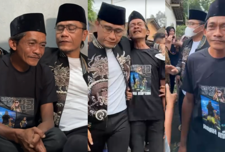 Detik-Detik Gus Miftah Bertemu Penjual Es Teh, Kaos yang Dipakai Kang Sun Jadi Perhatian