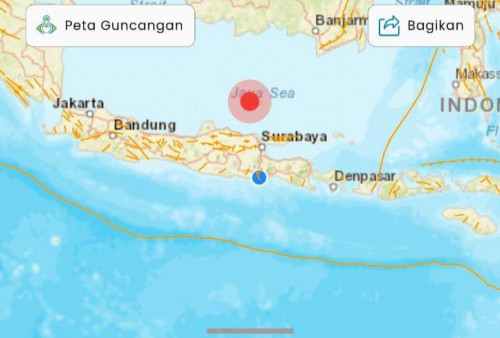 Gempa M=6,0 di Laut Jawa, Terasa di Surabaya dan Jawa Bagian Utara