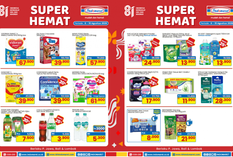 Katalog Promo Indomaret Minggu ini 10-16 Agustus 2026, Sambut HUT RI Diskon Cokelat Silver Queen Cuma Rp7.000