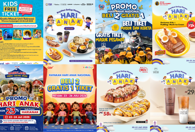 10 Daftar Promo Hari Anak Nasional 2026, Ada Makanan-Minuman hingga Tiket Wisata Gratis!