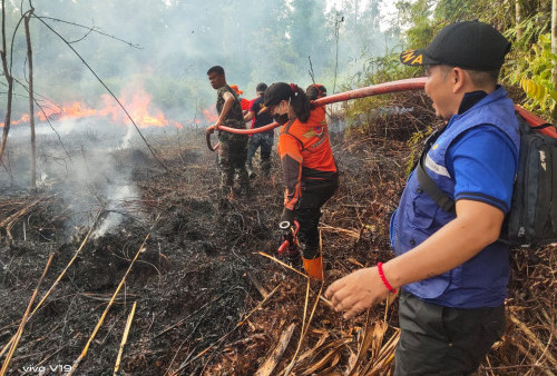Karhutla Mulai Mengintai, Petugas Gabungan Padamkan Api di Barito Selatan