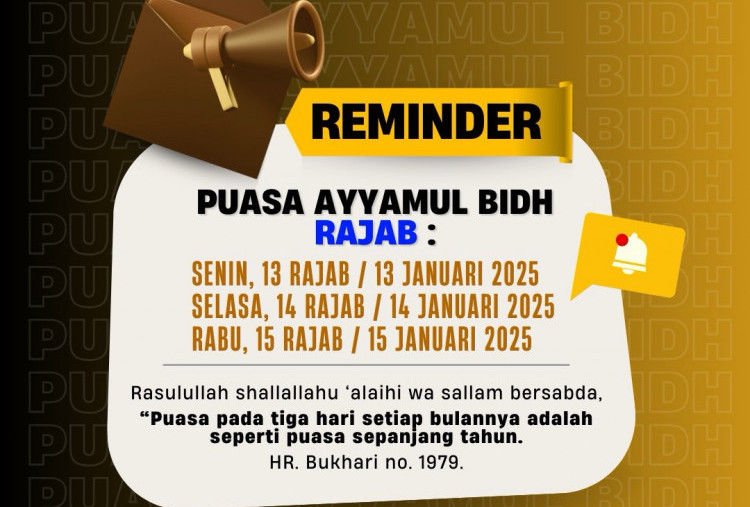 Puasa Ayyamul Bidh Rajab 1446 Hijriah Dimulai Hari Ini sampai 15 Januari, Ini Dasar Pelaksanaannya!