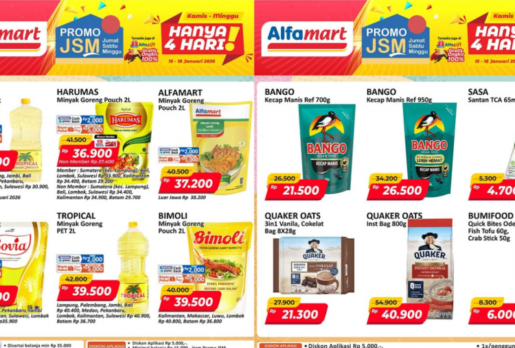 Katalog Promo JSM Alfamart Minggu Ini 16-18 Januari 2026, Spesial Libur Beli Kecap Bango Mulai Rp21 Ribuan