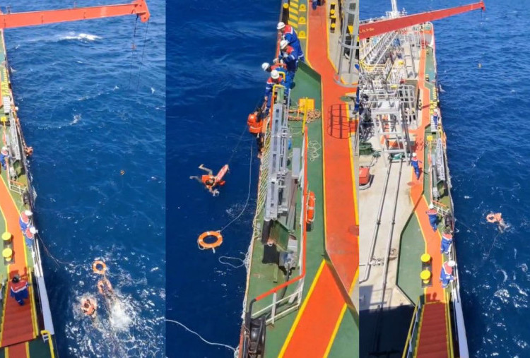 Detik-Detik Kapal Tanker Pertamina Evakuasi 17 Korban Kebakaran KMP Mutiara Sentosa 2