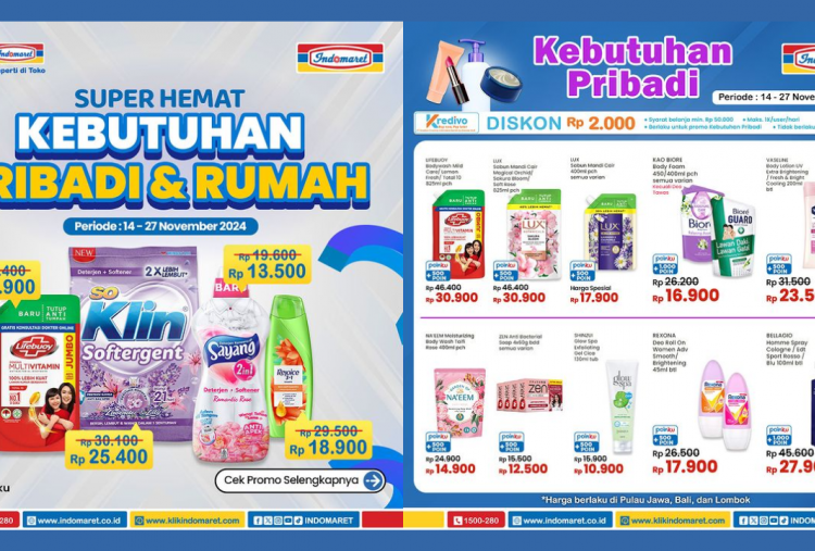 Katalog Promo Indomaret Hari ini 14 November 2024, Sabun Mandi Cair Mulai Rp14 Ribuan