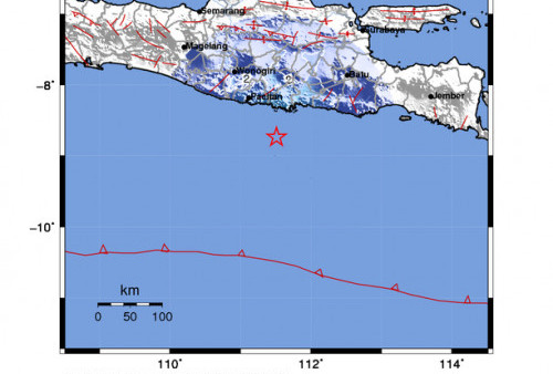 Gempa Terkini 4,8 M (Magnitudo) Guncang Wilayah Trenggalek Jawa Timur