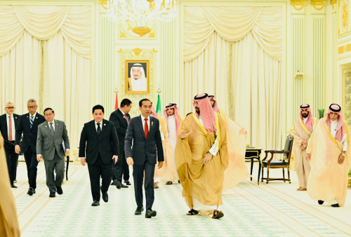 Jokowi Bertemu PM Arab Saudi Pangeran MbS di Istana Al Yamamah, Sepakat Kerjasama Melalui Dewan Koordinasi Tertinggi  