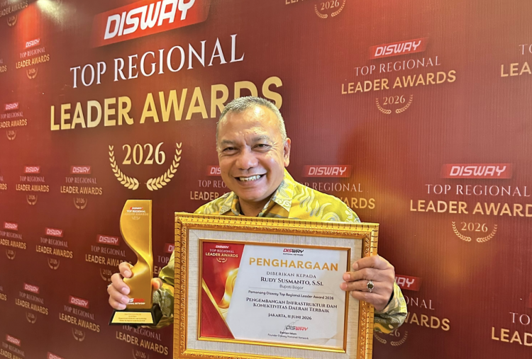 Rudy Susmanto Raih Disway Top Regional Leader Awards 2026, Infrastruktur dan Konektivitas Bogor Diapresiasi