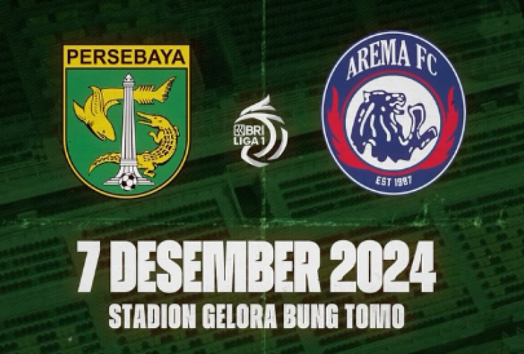 BIG MATCH! Link Live Streaming Persebaya vs Arema FC Derby Jatim di Liga 1 2024/25 Pukul: 15.30 WIB