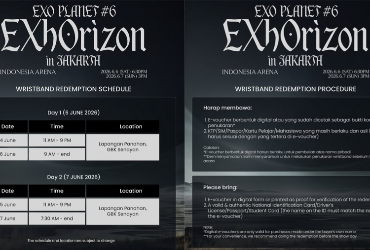 Jadwal Penukaran Tiket Konser EXO di Jakarta 2026, Cek Lokasinya EXO-L