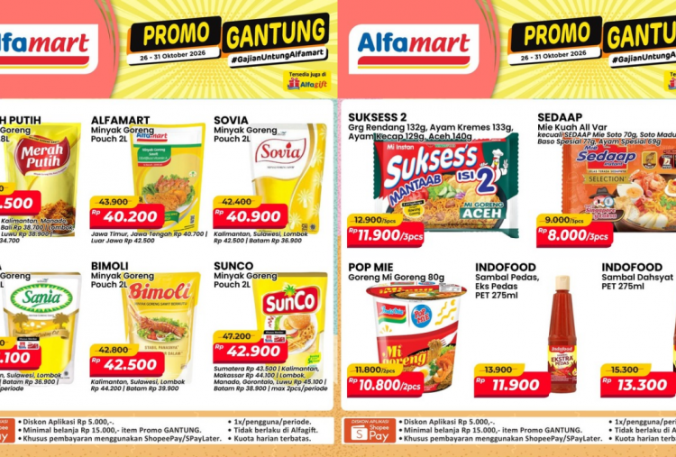 Promo Alfamart Terbaru Pekan Ini 26-30 Oktober 2026, Diskon Mi Instan-Minyak Goreng Mulai Rp8 Ribuan