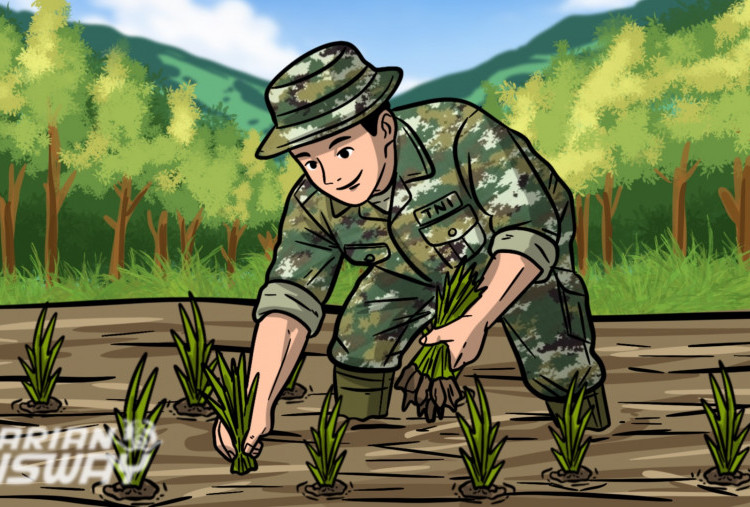 Derap Tentara di Sawah