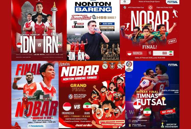 20 Lokasi Nobar Final AFC Futsal Asian Cup 2026 Timnas Indonesia vs Iran di Jakarta-Jogja Malam ini, Dukung Skuad Garuda!