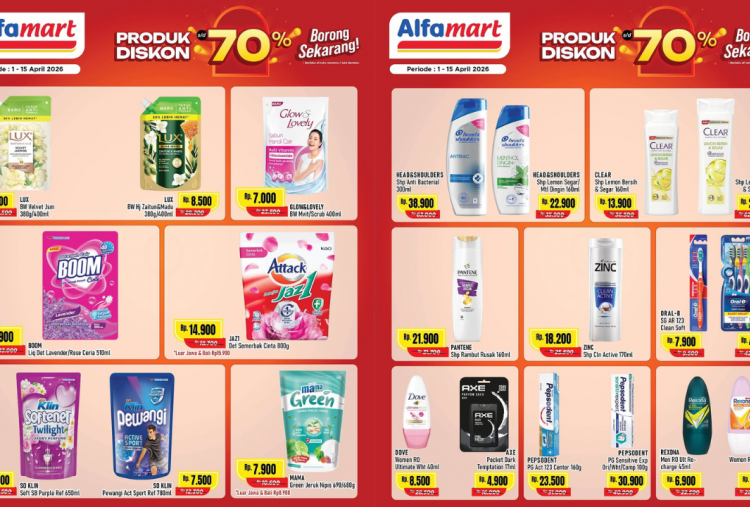 Promo Alfamart Terbaru Hari ini 11 April 2026, Diskon Sabun-Shampo Mandi Mulai Rp13 Ribuan