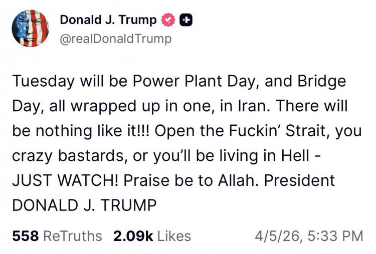 Trump Isyaratkan Akan Serang Fasilitas Listrik Iran jika Selat Hormuz Tidak Dibuka Besok 