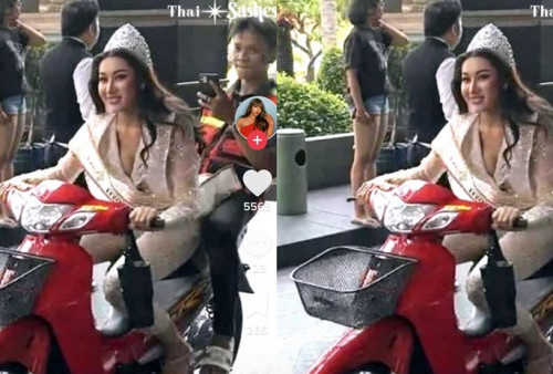 Viral! Takut Telat, Finalis Miss Grand Thailand 2023 ke Venue Naik Ojol, Warganet: Princes Naik Motor Mberr!
