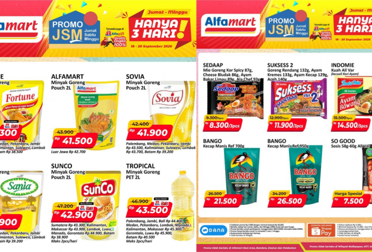 Promo JSM Alfamart Terbaru 18-20 September 2026, Diskon Minyak Goreng-Mi Instan Rp7 Ribuan