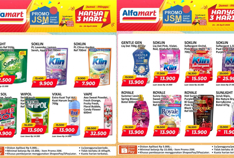 Promo JSM Alfamart Terbaru Hari Ini 26 April 2026, Serbu Soklin Softergent Mulai Rp13 Ribuan