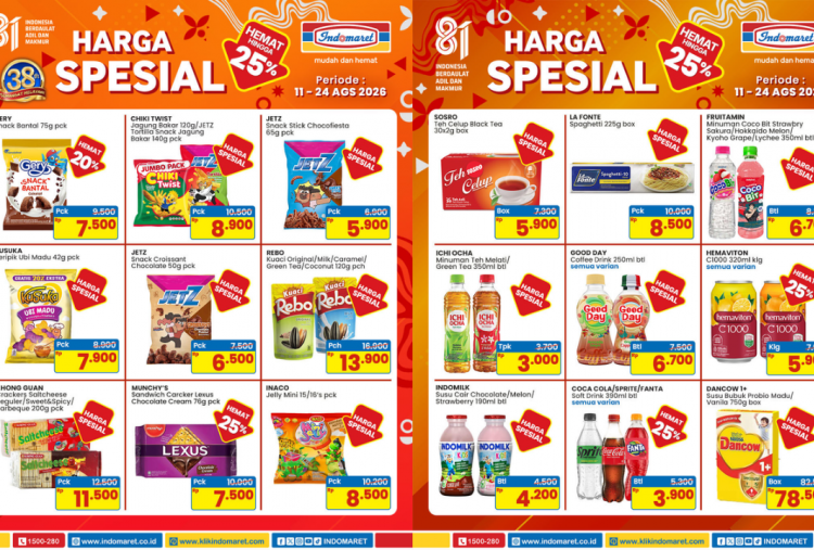 Promo Indomaret Terbaru Hari ini 22 Agustus 2026, Sosro Teh Celup Black Tea Cuma Rp5 Ribuan