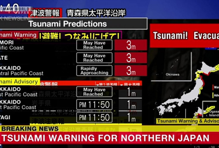 Breaking News! Gempa Jepang 7.6M, Peringatan Tsunami Dikeluarkan Untuk 5 Provinsi