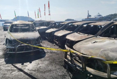 Polisi Uji Forensik Kebakaran 12 Mobil di Halaman Parkir DPRD Papua