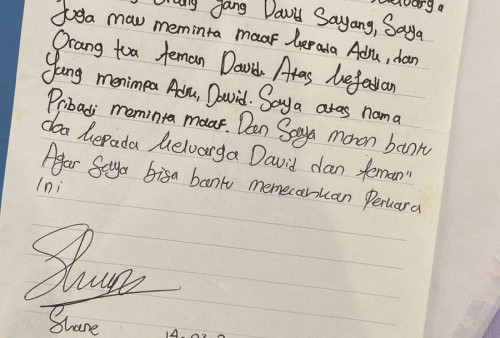 Isi Surat Shane Lukas Pada David Ozora Diungkap Kuasa Hukum: Ditulis Langsung Oleh Shane