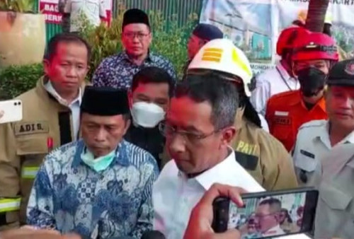 Pj Gubernur DKI Heru Budi ke TKP Kebakaran JIC: Saya Minta Tolong Kapolres Meneliti Penyebabnya
