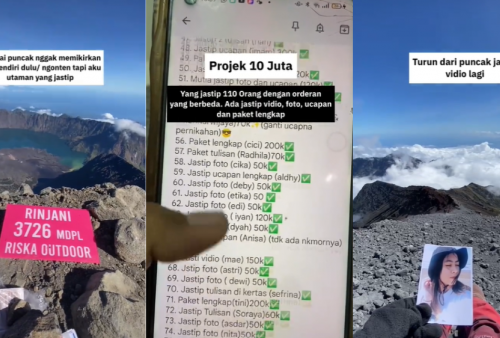 Cuan! Viral Jastip Foto dan Video Ucapan saat Mendaki Gunung Rinjani, Bikin Untung Rp10 Juta