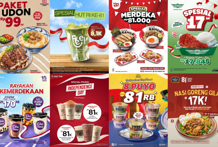 25 Daftar Promo Makanan dan Minuman Spesial HUT RI 2026: Ada Bakmi GM, Puyo, Wingstop, hingga HokBen