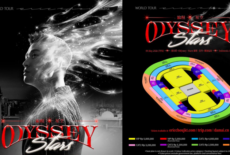 Daftar Harga Tiket Konser Eric Chou di Jakarta 2026, Termurah Rp1,5 Juta