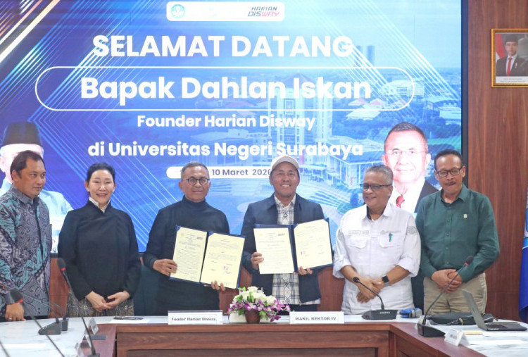 MoU Unesa-Harian Disway, Dahlan Iskan Berharap Unesa Hasilkan Banyak Riset