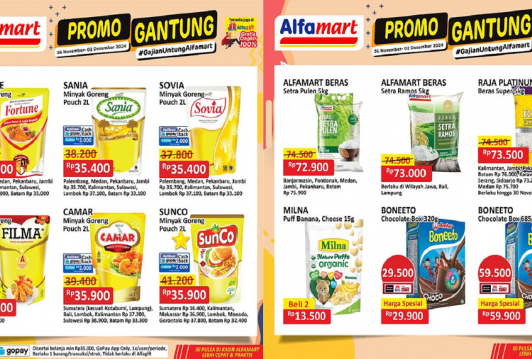 Katalog Promo Alfamart JSM Periode 29 November-1 Desember 2024, Minyak Goreng Turun Harga Rp35 Ribu