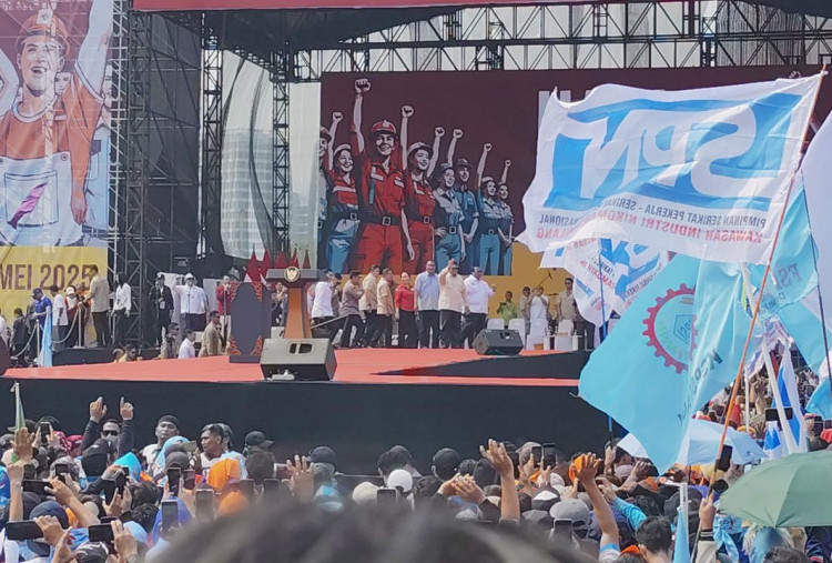 Orasi Prabowo di Hari Buruh: Banyak yang Takut Saya Jadi Presiden, Gue Tahu Tipu-tipu Mereka