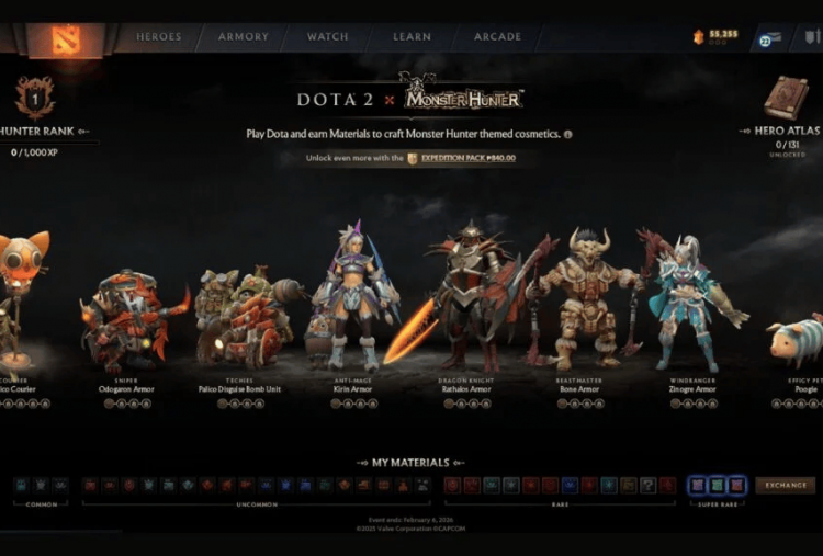 Dota 2 Berkolaborasi Dengan Monster Hunter, Hadirkan Berbagai Item In-Game