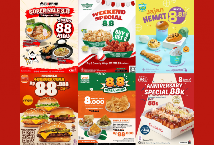 9 Daftar Promo Makanan dan Minuman Spesial 8.8 Agustus 2026, Banjir Diskon Spesial Kemerdekaan!