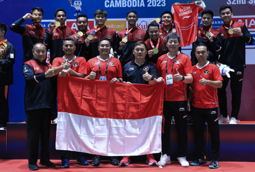 Tim Bulu Tangkis Putra Indonesia Rebut Emas SEA Games 2023