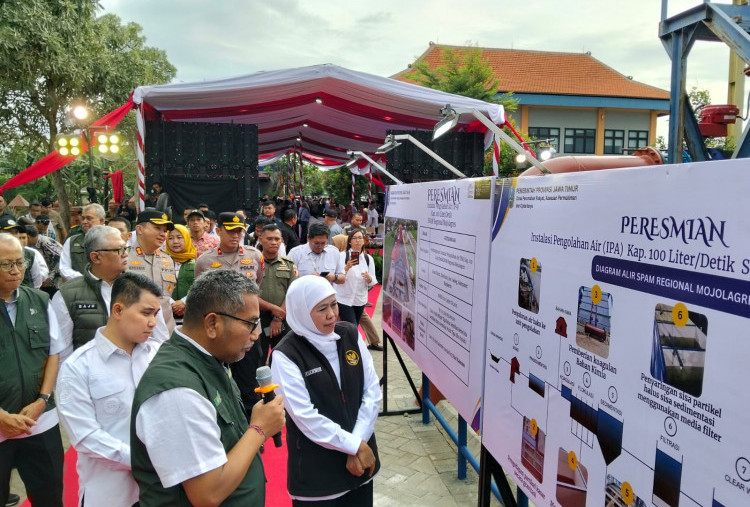 SPAM Mojolagres Tambah Kapasitas Jadi 300 Liter Per Detik, Khofifah: Penerima Manfaat Tambah 30 Ribu Jiwa