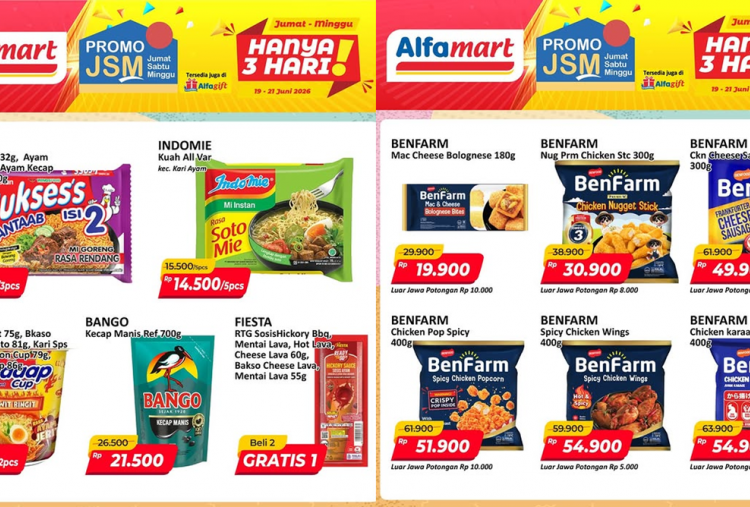 Katalog Promo JSM Alfamart Terbaru 19-21 Juni 2026, Diskon Kecap Bango Rp21 Ribuan