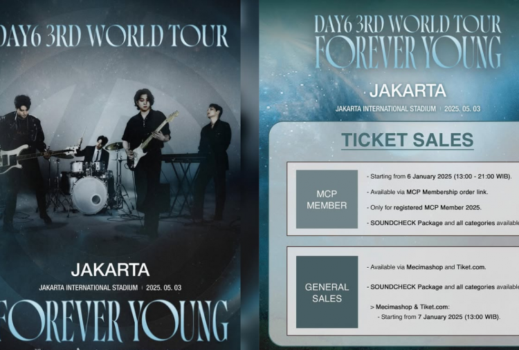 Link dan Cara Beli Tiket Konser DAY6 di Jakarta, Dibuka Hari Ini Pukul 13.00 WIB