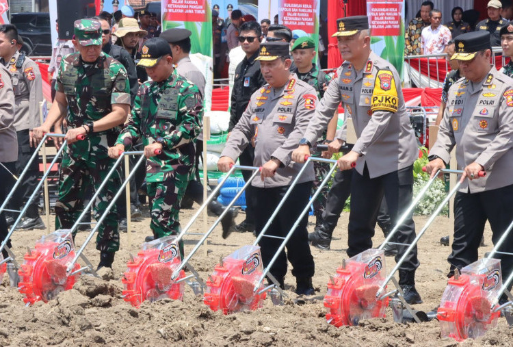 Dukung Ketahanan Pangan, Kapolri Beri Bantuan Alat Pengaktifan Lahan 37 Hektare di Sidoarjo