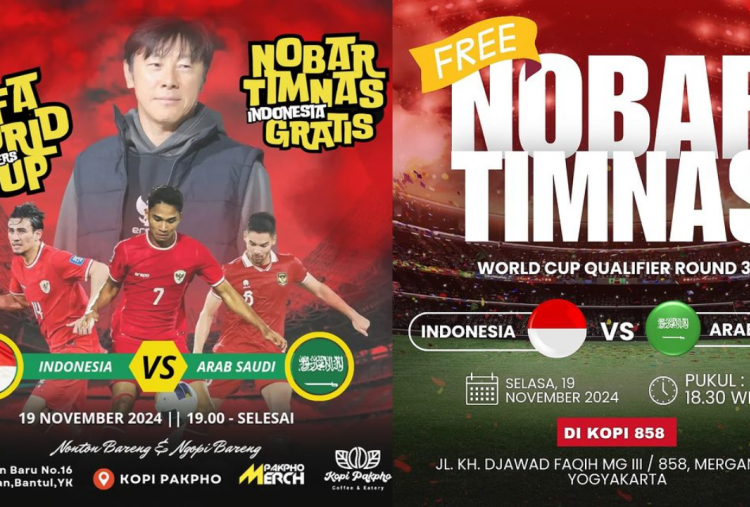 27 Lokasi Nobar Timnas Indonesia vs Arab Saudi di Jogja