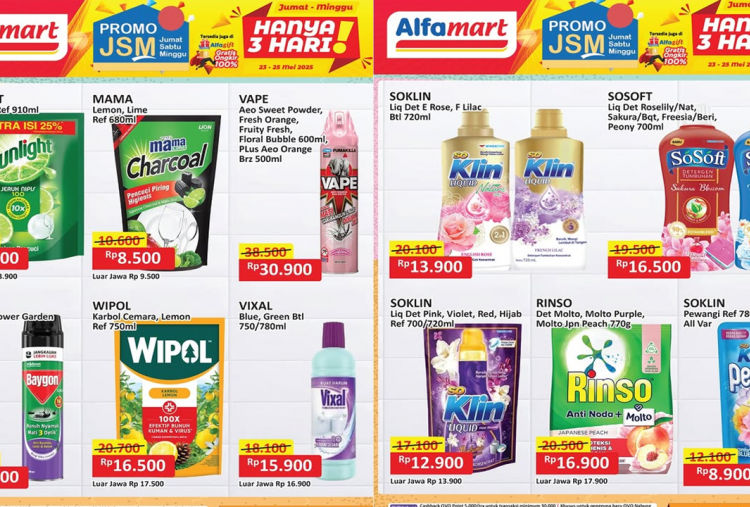 Katalog Promo JSM Alfamart Terbaru Hari Ini 24 Mei 2025, Belanja Sabun Cuci Piring Cuma Rp8 Ribuan!