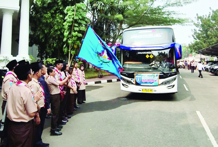 437 Pramuka Banten Dilepas Ikuti Jambore Nasional XII di Cibubur