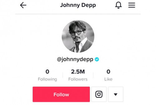 Followers Johnny Depp di TikTok Naik 900 Ribu Dalam Sehari, Total 2.5 Juta Followers